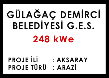 GÜLAĞAÇ DEMİRCİ BELEDİYESİ G.E.S.