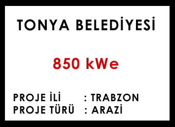 TONYA BELEDİYESİ 850 kWe